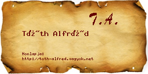Tóth Alfréd névjegykártya