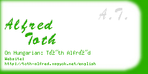 alfred toth business card